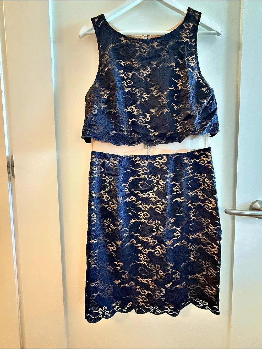 BAILEY44 Black Lace Two-Piece Skirt Set Size 12 Like New